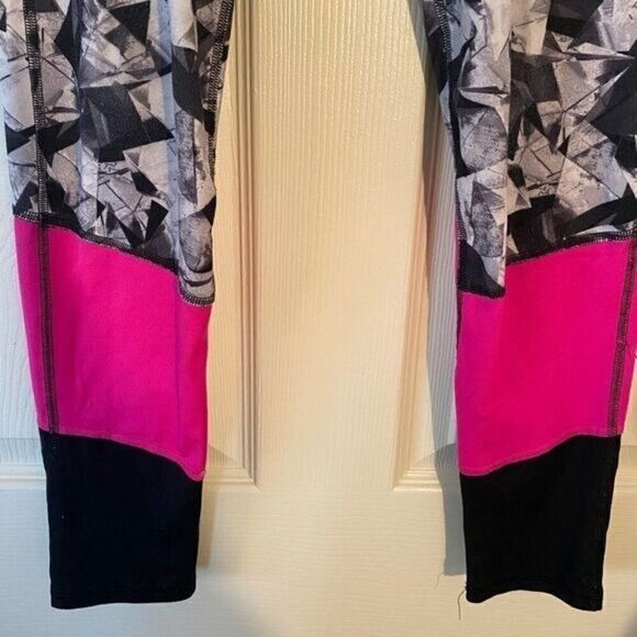Champion women's multicolor patterned athletic spandex high rise leggings sz XL - Picture 3 of 8